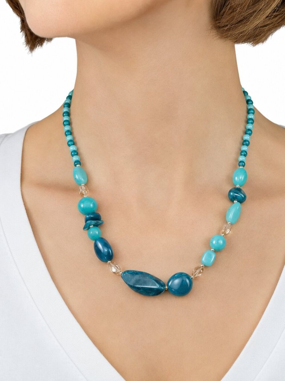 Faux Jade Beaded Necklace
